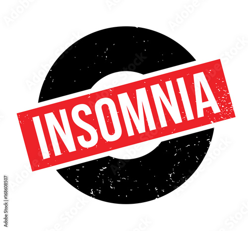 Insomnia rubber stamp. Grunge design with dust scratches. Effects can be easily removed for a clean, crisp look. Color is easily changed.