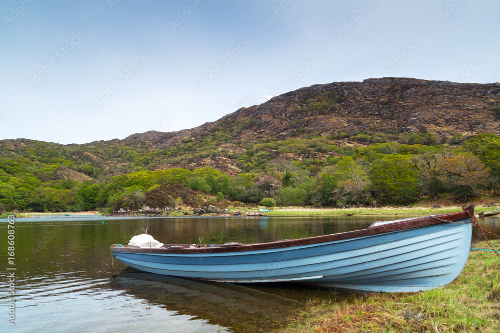 Boat at the Killarney lake in Co. Kerry, Ireland