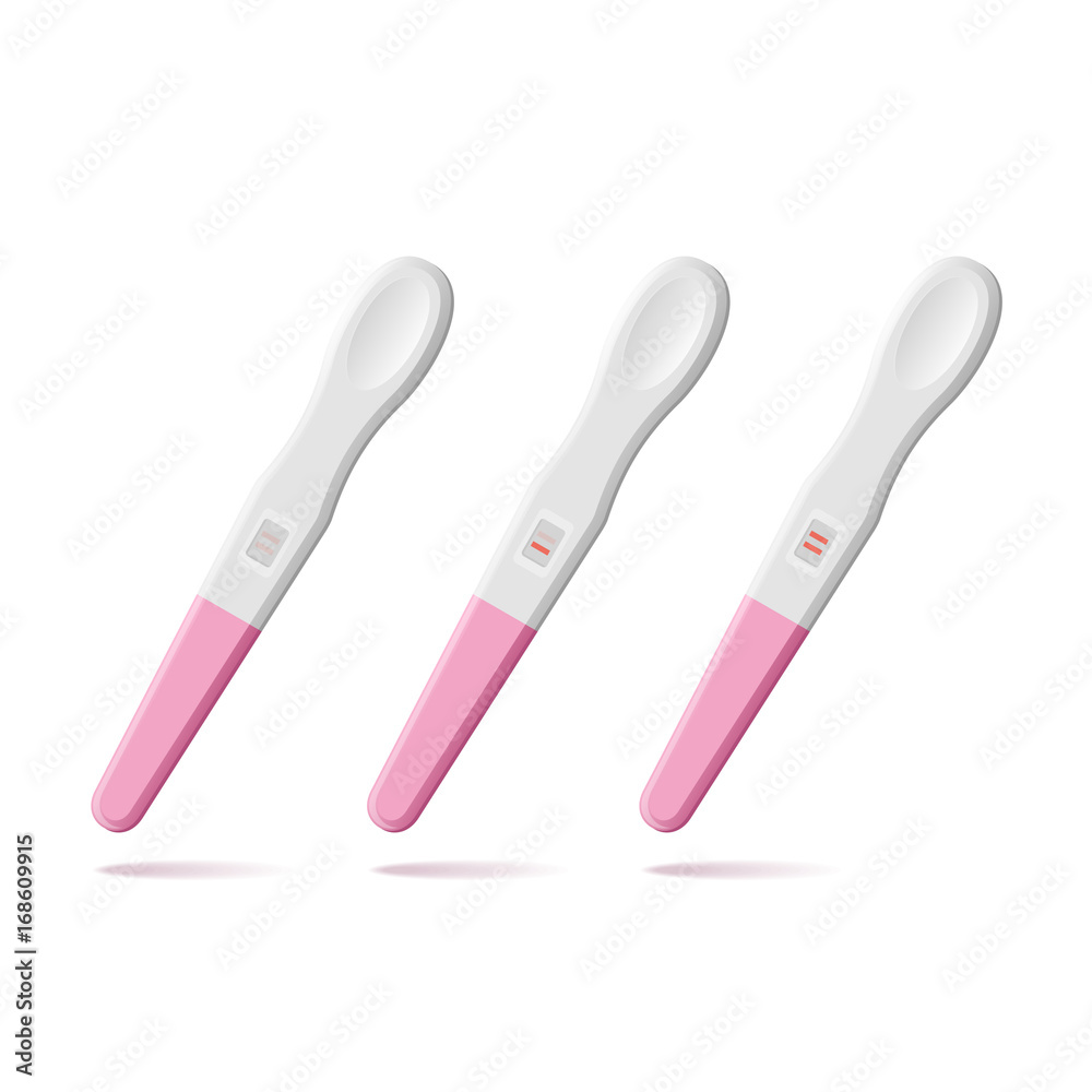 Pregnancy Tests Set. Positive and Negative Result. Vector Pregnancy Tests Set. Positive and Negative Result. Vector
