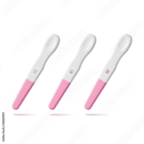 Pregnancy Tests Set. Positive and Negative Result. Vector