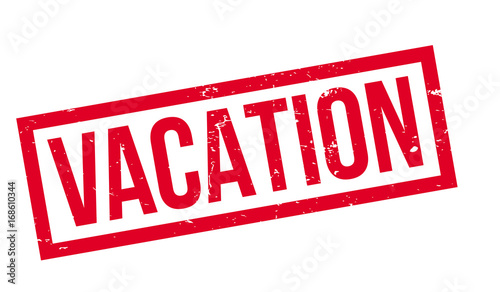 Vacation rubber stamp. Grunge design with dust scratches. Effects can be easily removed for a clean, crisp look. Color is easily changed.