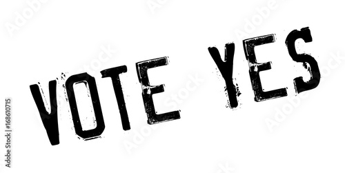 Vote Yes rubber stamp. Grunge design with dust scratches. Effects can be easily removed for a clean, crisp look. Color is easily changed.