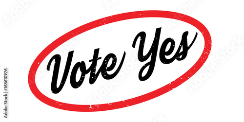 Vote Yes rubber stamp. Grunge design with dust scratches. Effects can be easily removed for a clean, crisp look. Color is easily changed.