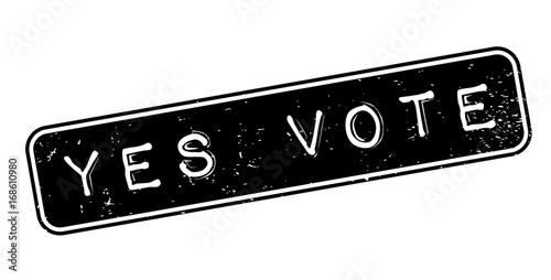 Yes Vote rubber stamp. Grunge design with dust scratches. Effects can be easily removed for a clean, crisp look. Color is easily changed.