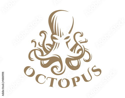 Octopus logo - vector illustration. Emblem design on white background