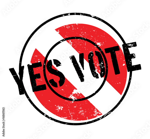 Yes Vote rubber stamp. Grunge design with dust scratches. Effects can be easily removed for a clean, crisp look. Color is easily changed.