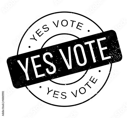 Yes Vote rubber stamp. Grunge design with dust scratches. Effects can be easily removed for a clean, crisp look. Color is easily changed.