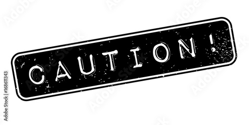 Caution rubber stamp. Grunge design with dust scratches. Effects can be easily removed for a clean, crisp look. Color is easily changed.