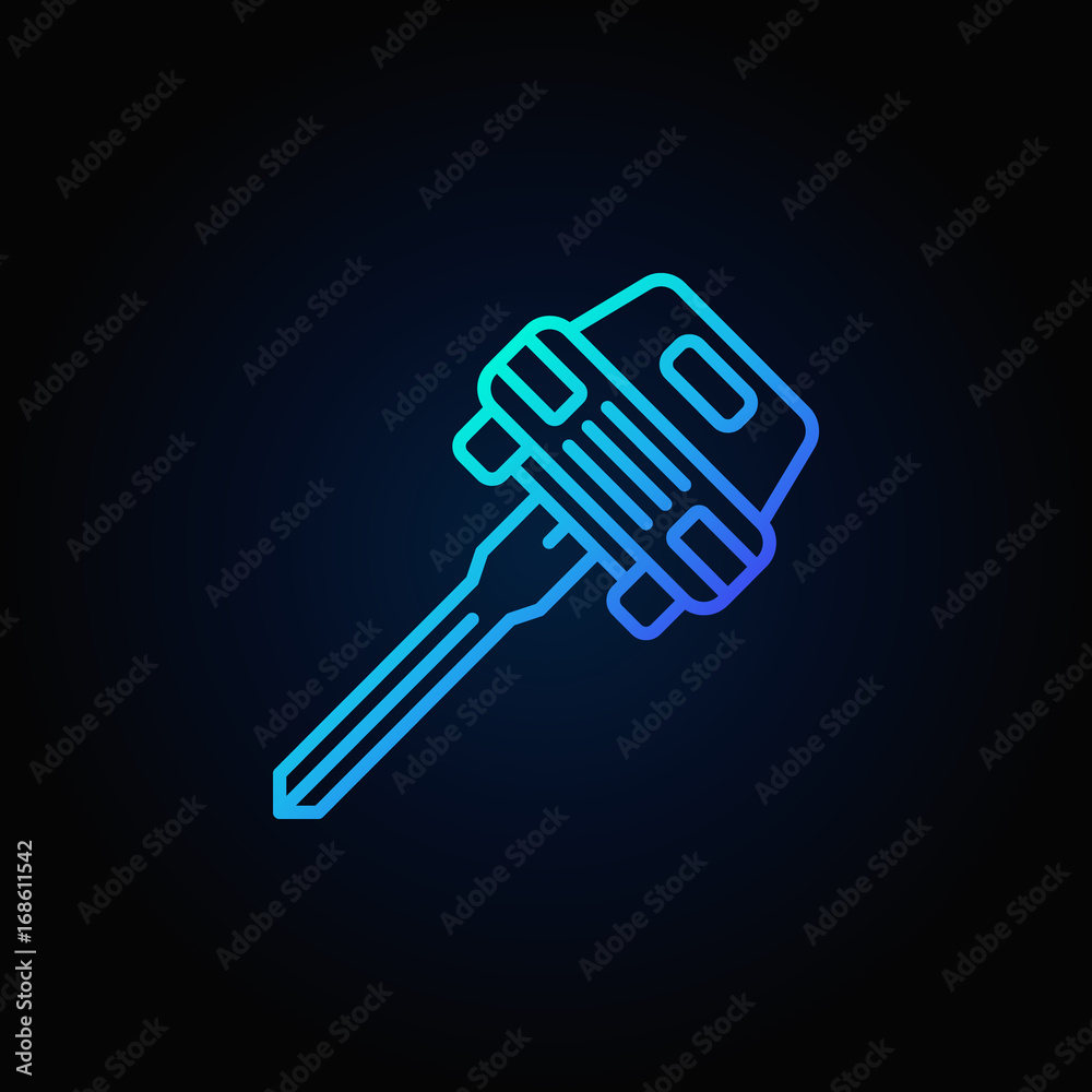Car key concept blue icon Car key concept blue icon