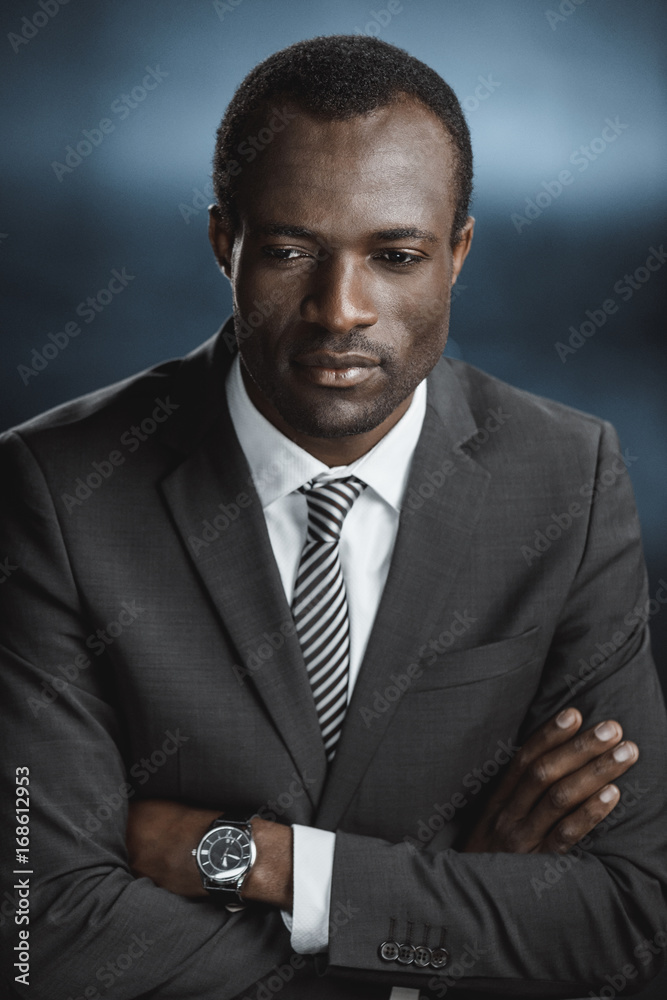 pensive african american businessman pensive african american businessman