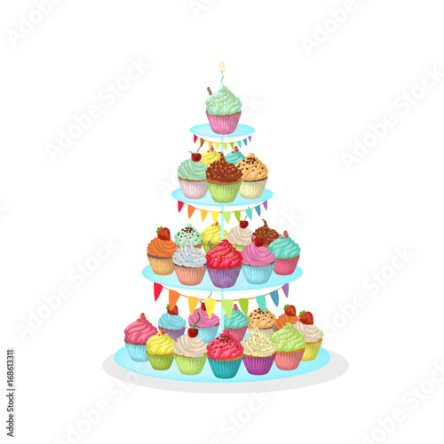 Birthday cupcakes cake