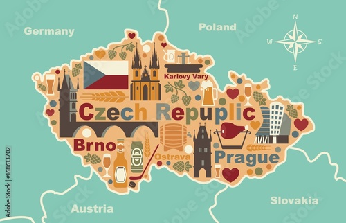 Stylized map of Czech Republic