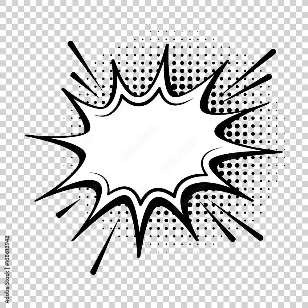 Vector comic explosion. Comic cartoon speech bubble for different emotions: Wow, Omg,  Boom, Gtfo, Yeah, Damn, Wtf without text. 