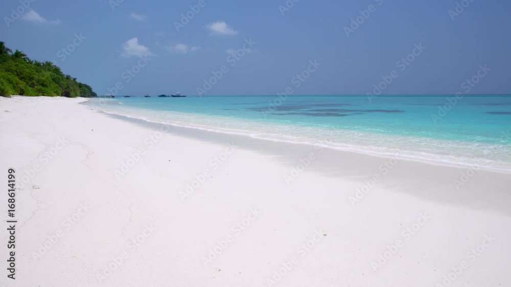 Perfect wild sandy Maldives beach with turquoise sea view, nobody, travel destinations Perfect wild sandy Maldives beach with turquoise sea view, nobody, travel destinations