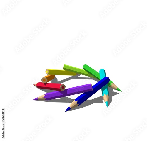 Color pencils. Isolated on ...