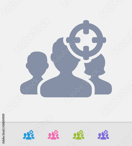 Targeted Demographics - Granite Icons. A professional, pixel-perfect icon designed on a 32x32 pixel grid and redesigned on a 16x16 pixel grid for very small sizes.