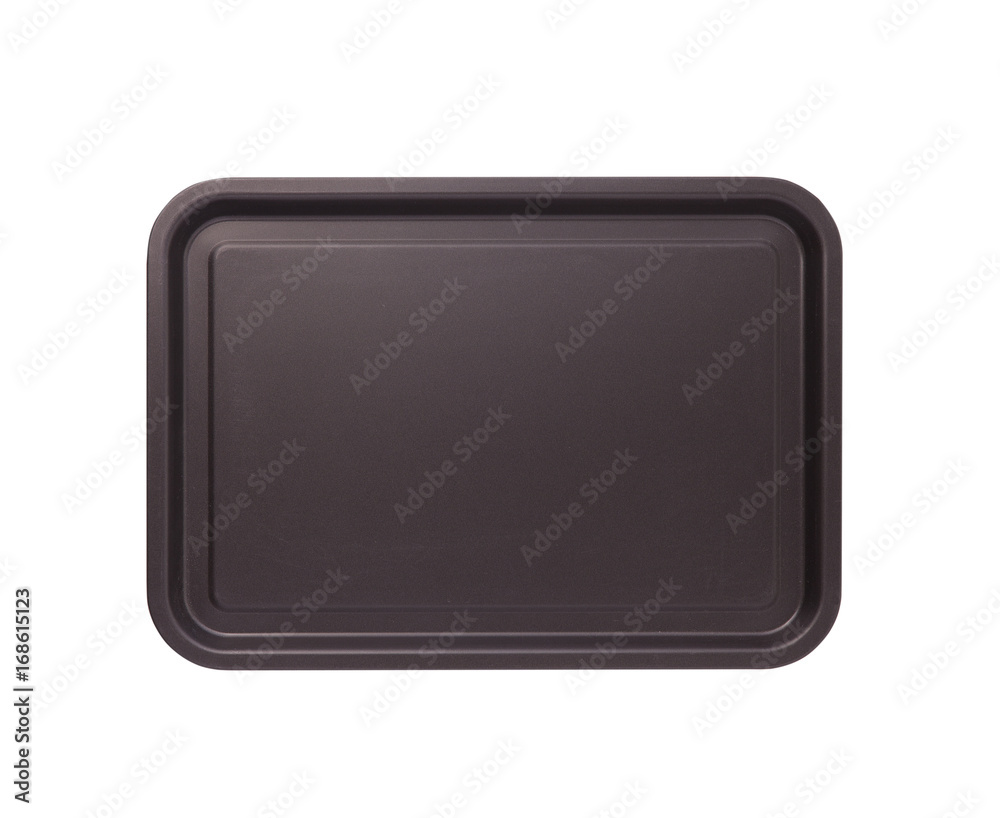 Empty baking tray for pizza close up top view isolated square. Mock up for design Empty baking tray for pizza close up top view isolated square. Mock up for design