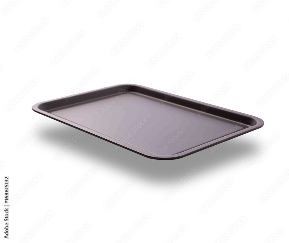 Empty baking tray with shadow for pizza close up top view isolated square. Mock up for design Empty baking tray with shadow for pizza close up top view isolated square. Mock up for design