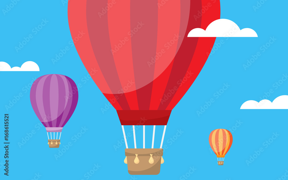 Fototapeta premium Hot Air Balloon and Clouds