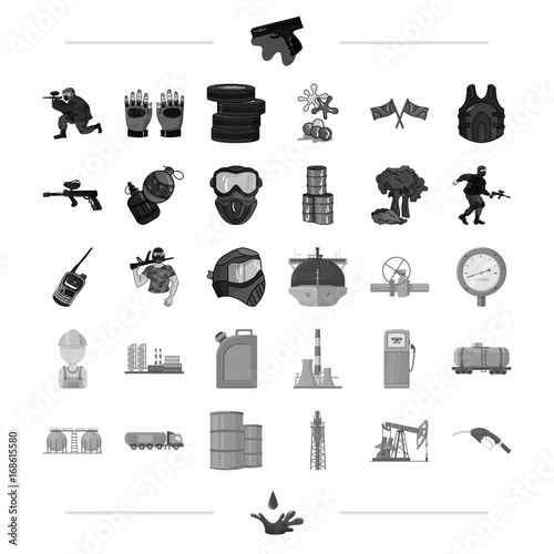 tank, crane, pump and other web icon in black style.weapon, play, paint icons in set collection. photo