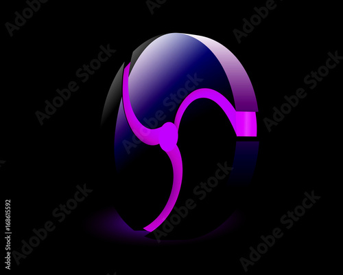 Glowing purple neon on a black background fidget spinner