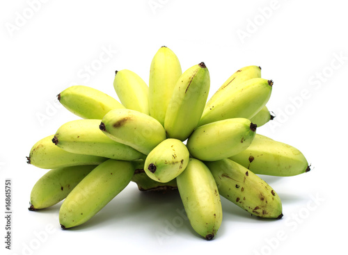Fresh Green Banana on a white background.