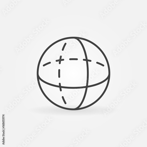 Vector volume sphere outline icon