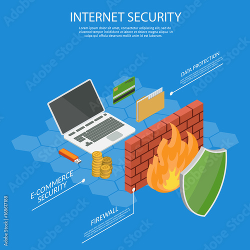 Isometric data protection Internet security guard information
