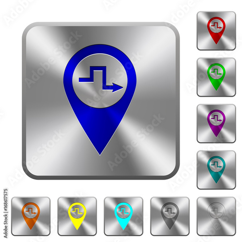 Free Download Route planning rounded square steel buttons - GFXLoad