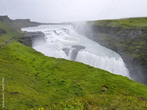 Gullfoss  the famous icelandic waterfall  part of the Golden Circle  Iceland  Europe.