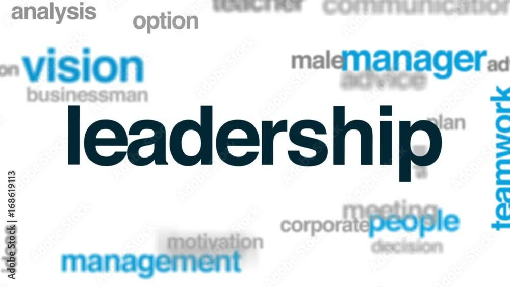 Leadership animated word cloud, text design animation. Leadership animated word cloud, text design animation.