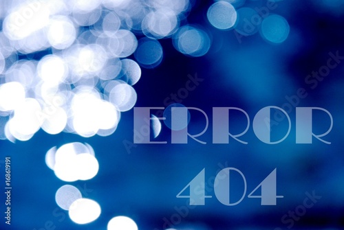 text error 404 on a blue bokeh