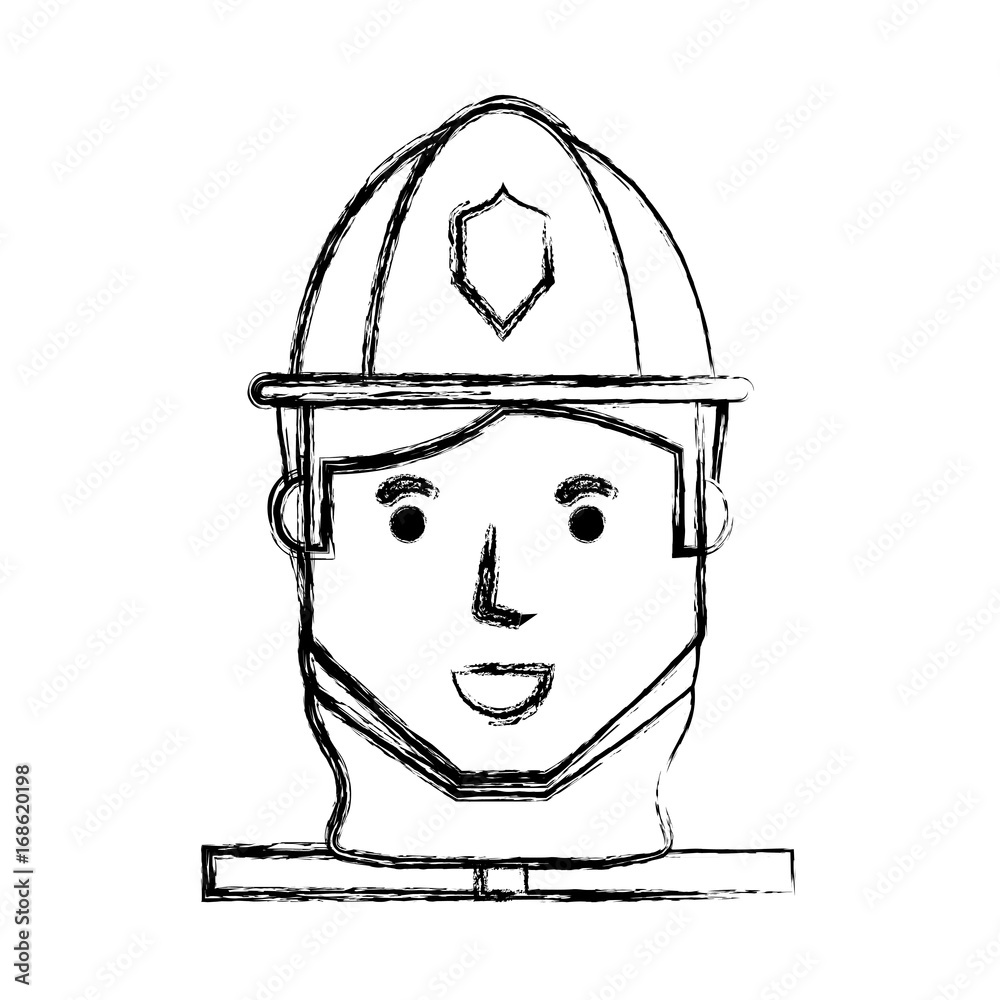 Firefigther profile cartoon