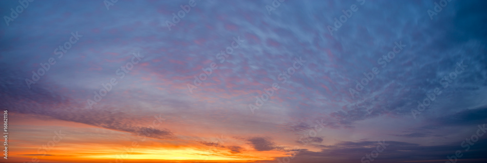 sky, dramatic sunset with colorful clouds