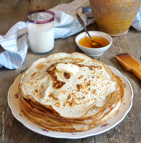 Russian pancakes on a plate