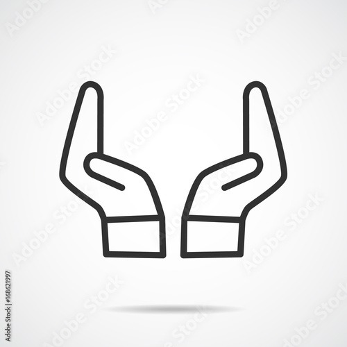  protection and supporting hand icon vector