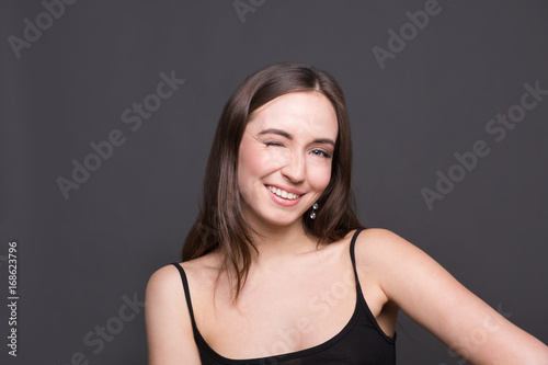 Young smiling attractive woman portrait