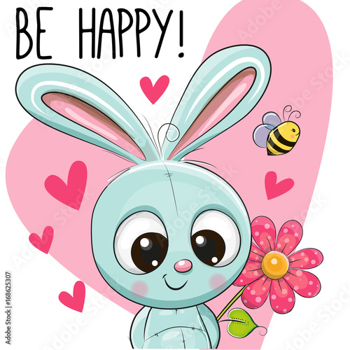 Be Happy Greeting card with Rabbit