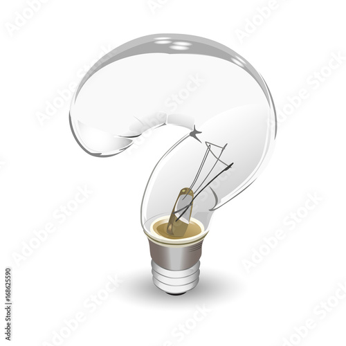 Tablou pe pânză Bulb in the form of a question mark