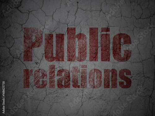 Advertising concept: Public Relations on grunge wall background
