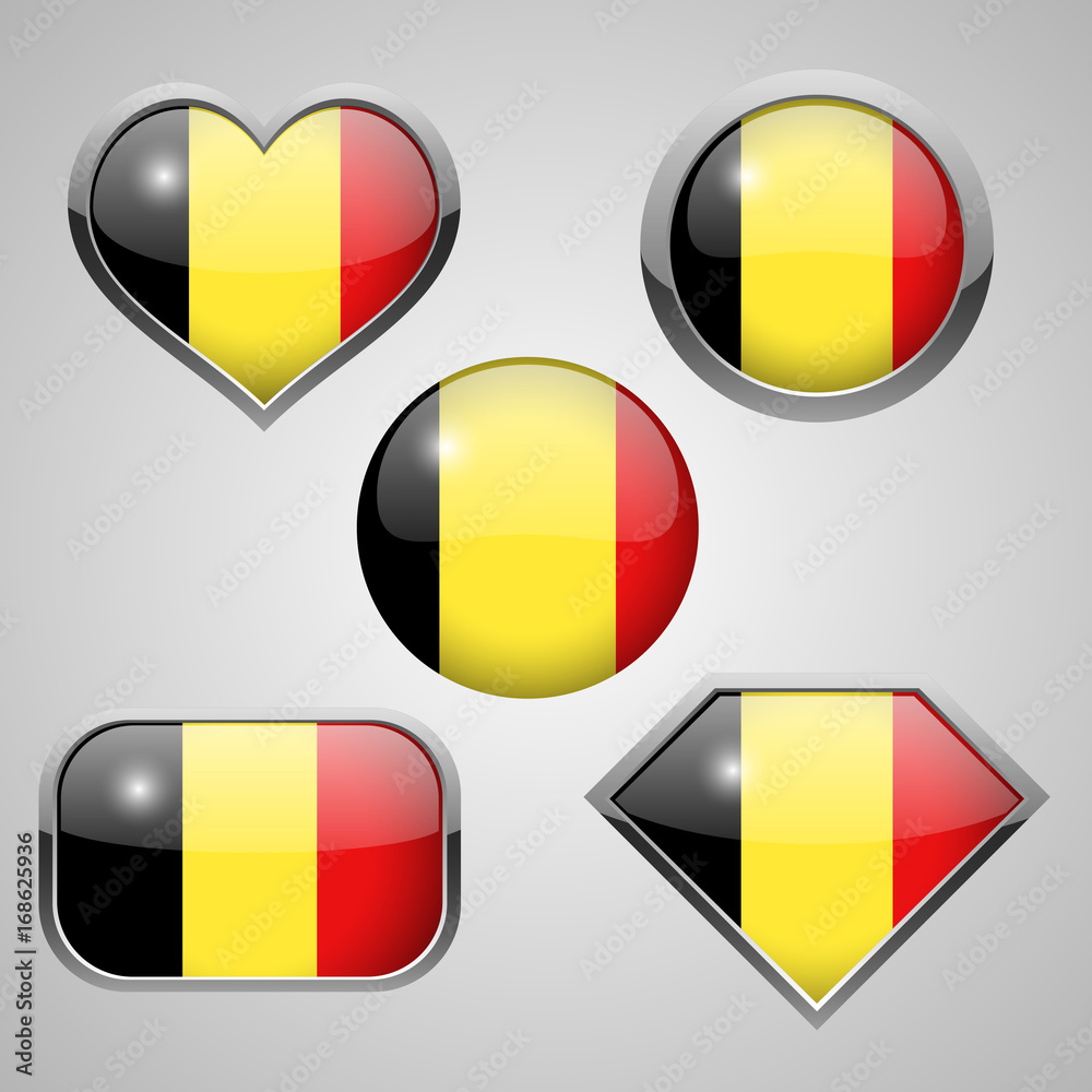 Fototapeta premium Belgium flag icons. vector illustration