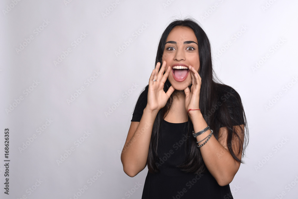 Young woman shouting and screaming Young woman shouting and screaming