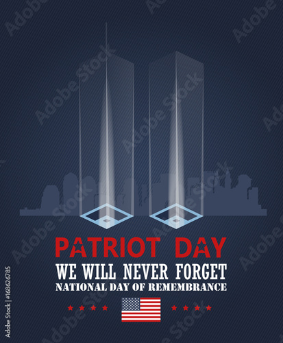 Patriot day vector poster. September 11. 9 / 11