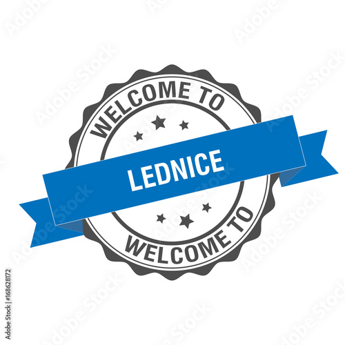 Welcome to Lednice stamp illustration
