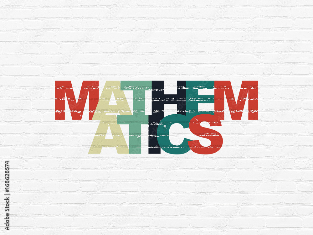 Education concept: Mathematics on wall background Education concept: Mathematics on wall background