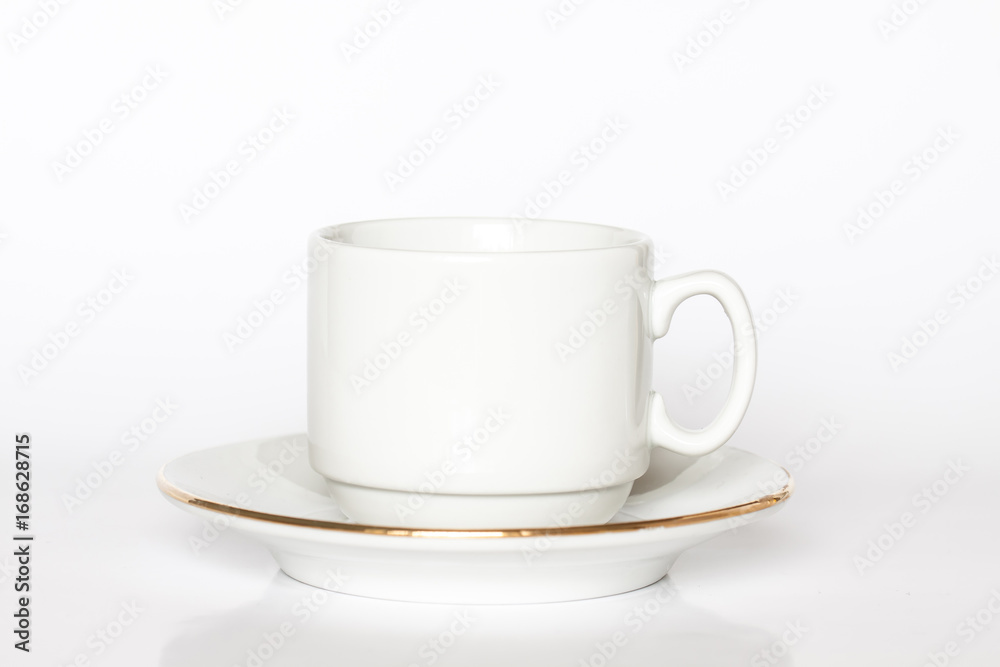 White tea cup and saucer mock up White tea cup and saucer mock up