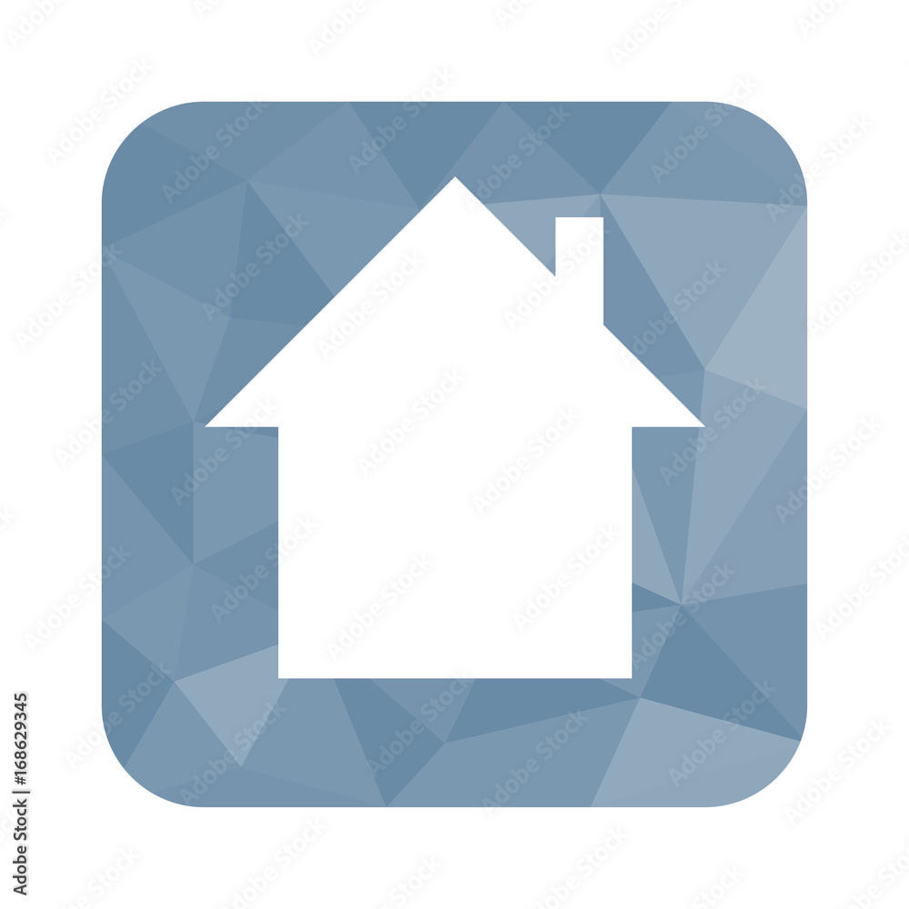 Low Poly Button - Haus mit Schornstein Low Poly Button - Haus mit Schornstein