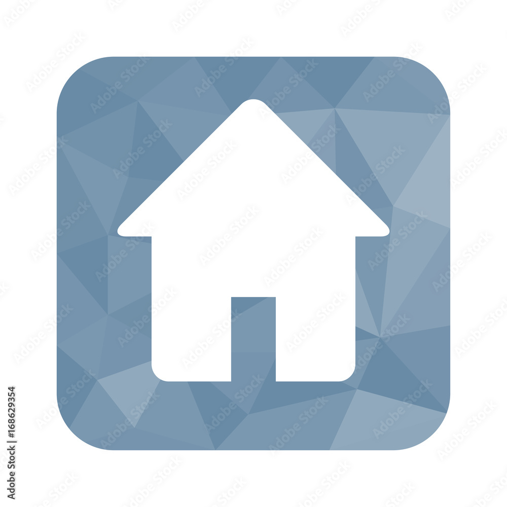 Low Poly Button - Haus mit mittiger Tür Low Poly Button - Haus mit mittiger Tür