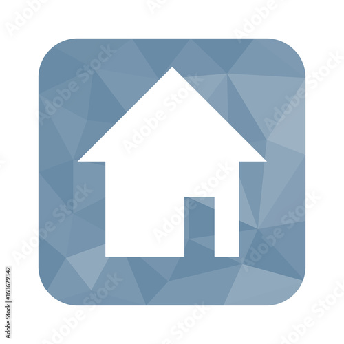 Low Poly Button - Haust mit Haustür rechts