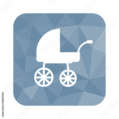 Low Poly Button - Kinderwagen mit geraden Achsen
